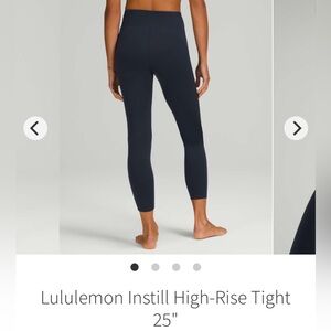 Lululemon Women’s Black Instill High Rise Tight/Leggings, Size 6
